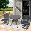 Streamdale Furniture Streamdale 3-piece Set Of All-weather Cast Aluminum Dining Furniture Set With Black Frame