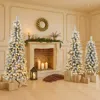 Streamdale Furniture Streamdale 3 Pcs Flocked Artificial Christmas Trees With Lights 4-6ft Set
