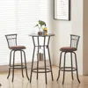 Streamdale Furniture Streamdale 3-piece Bar Table & Chair Set With Metal Backs