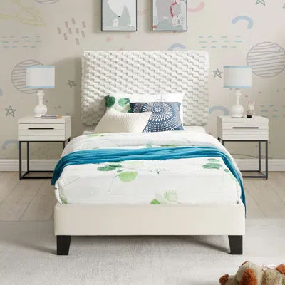Streamdale Furniture Streamdale 3-piece Bedroom Set, Plush 3d Upholstered Bed With Two Nightstands, Twin