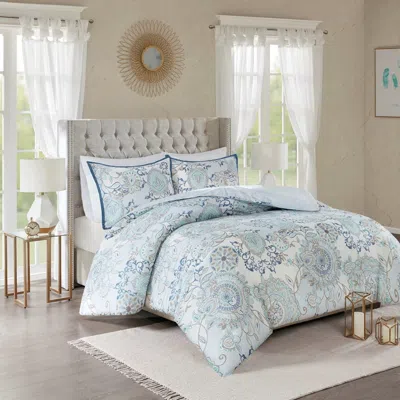 Streamdale Furniture Streamdale 3 Piece Cotton Floral Printed Reversible Duvet Cover Set