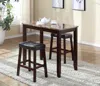Streamdale Furniture Streamdale 3-piece Counter Height Glossy Print Marble Breakfast Table With Stools