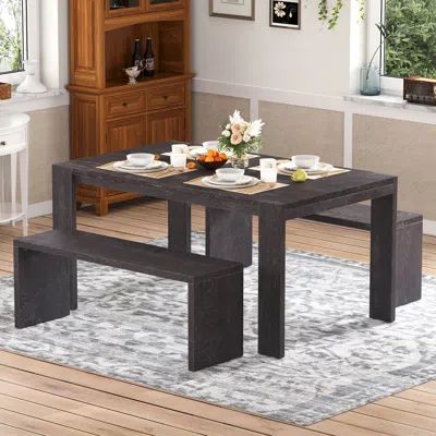 Streamdale Furniture Streamdale 3-piece Farmhouse Dining Set Table & 2 Benches