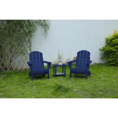 Streamdale Furniture Streamdale 3-piece Folding Adirondack Chair Set - Navy Blue