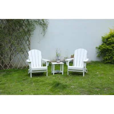 Streamdale Furniture Streamdale 3-piece Folding Adirondack Chair Set (white)