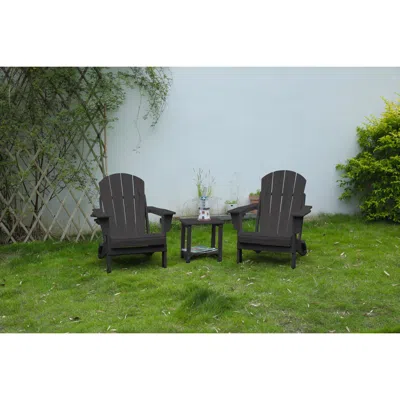 Streamdale Furniture Streamdale 3-piece Gray Folding Adirondack Set (2 Chairs & Table)