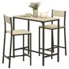 Streamdale Furniture Streamdale 3-piece Industrial Bar Table Set For 2