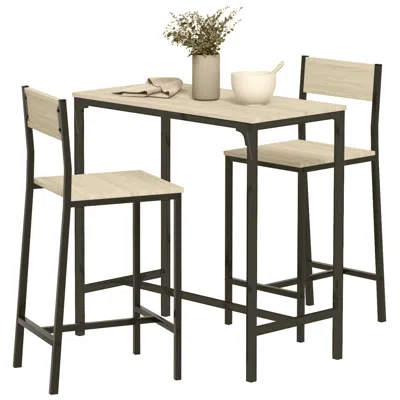 Streamdale Furniture Streamdale 3-piece Industrial Bar Table Set For 2
