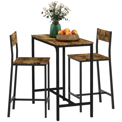 Streamdale Furniture Streamdale 3-piece Industrial Bar Table Set With Stools For 2