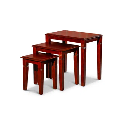 Streamdale Furniture Streamdale 3-piece Nesting Table Set In Red