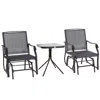 Streamdale Furniture Streamdale 3 Piece Outdoor Glider Chair With Coffee Table Bistro Set