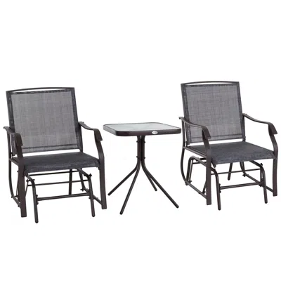 Streamdale Furniture Streamdale 3 Piece Outdoor Glider Chair With Coffee Table Bistro Set