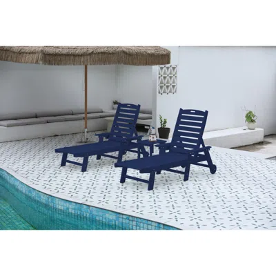 Streamdale Furniture Streamdale 3-piece Oversized Patio Lounge Set With Table - Navy Blue