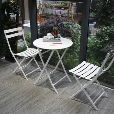 Streamdale Furniture Streamdale 3 Piece Patio Bistro Set Of Foldable Square Table And Chairs