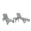 Streamdale Furniture Streamdale 3-piece Patio Chaise Lounge Set With Table
