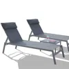 Streamdale Furniture Streamdale 3-piece Patio Lounge Set With Adjustable Backrest In Grey