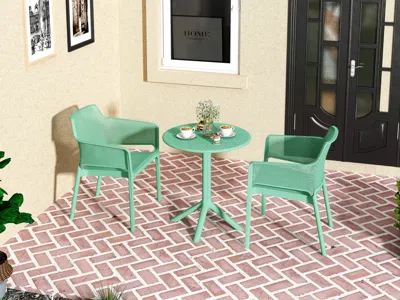 Streamdale Furniture Streamdale 3 Piece Plastic Arm Chair Bistro Grs Premium Ocean Plastic