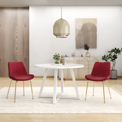 Streamdale Furniture Streamdale 3-piece Round Dining Set, Trestle Dining Table With 2 Side Chairs