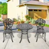 Streamdale Furniture Streamdale 3-piece Set Of All-weather Cast Aluminum Dining Furniture Set With Black Frame