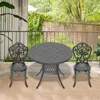 Streamdale Furniture Streamdale 3-piece Set Of All-weather Cast Aluminum Dining Furniture Set With Black Frame
