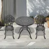 Streamdale Furniture Streamdale 3-piece Set Of All-weather Cast Aluminum Dining Furniture Set With Black Frame