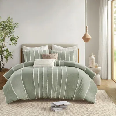 Streamdale Furniture Streamdale 3 Piece Striped Cotton Duvet Cover Set