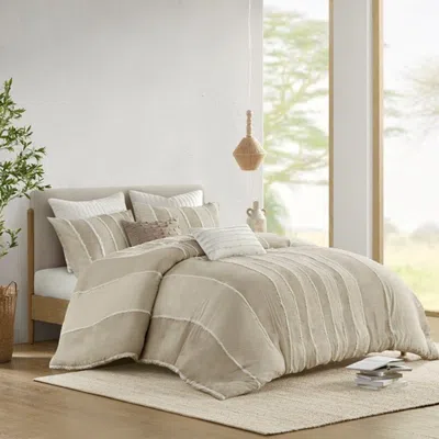 Streamdale Furniture Streamdale 3 Piece Striped Cotton Duvet Cover Set