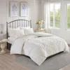 Streamdale Furniture Streamdale 3 Piece Tufted Cotton Chenille Damask Duvet Cover Set