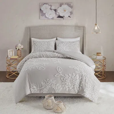Streamdale Furniture Streamdale 3 Piece Tufted Cotton Chenille Floral Duvet Cover Set