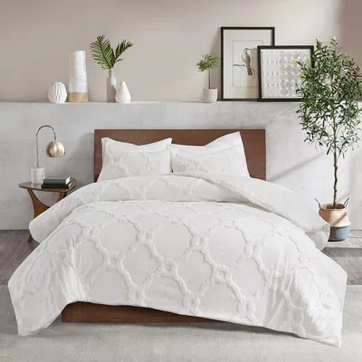 Streamdale Furniture Streamdale 3 Piece Tufted Cotton Chenille Geometric Duvet Cover Set