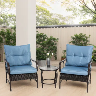 Streamdale Furniture Streamdale 3-piece Wicker Patio Set With Coffee Table