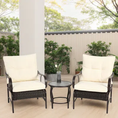 Streamdale Furniture Streamdale 3-piece Wicker Patio Set With Coffee Table