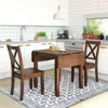 Streamdale Furniture Streamdale 3-piece Wood Drop Leaf Breakfast Nook Dining Table Set With 2 X