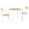 Streamdale Furniture Streamdale 3-piece Wooden Square Dining Table Set With 1 Table And 2 Chairs And Sturdy Metal Frame F