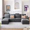 Streamdale Furniture Streamdale 3 Pieces U Shaped Sofa With Removable Ottomans