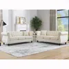 Streamdale Furniture Streamdale 3-seater + 3-seater Combination Sofa. Beige Velvet