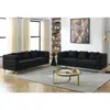 Streamdale Furniture Streamdale 3 Seater + 3 Seater Combination Sofa. Black Teddy