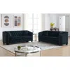 Streamdale Furniture Streamdale 3-seater + 3-seater Combination Sofa. Velvet Black In Blue