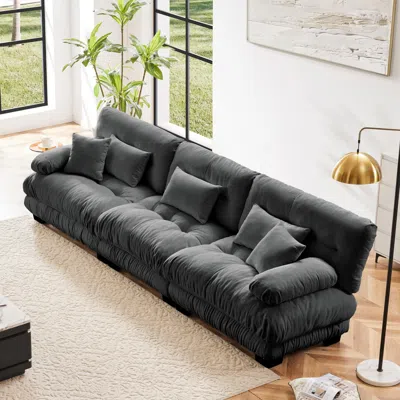 Streamdale Furniture Streamdale 3-seater Chenille Sectional Sofa - Soft & Comfy Upholstered Furniture, Gray
