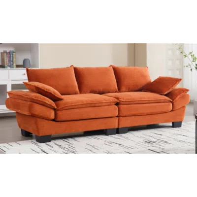 Streamdale Furniture Streamdale 3-seater Corduroy Sofa With Pillows