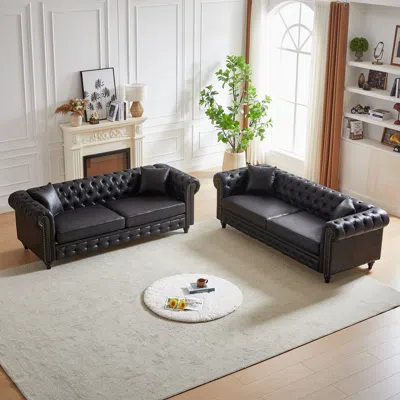 Streamdale Furniture Streamdale 3 Seats + 3 Seats Combo Sofa Modern Living Room Sofa With Solid Wood Frame And Wooden Fee