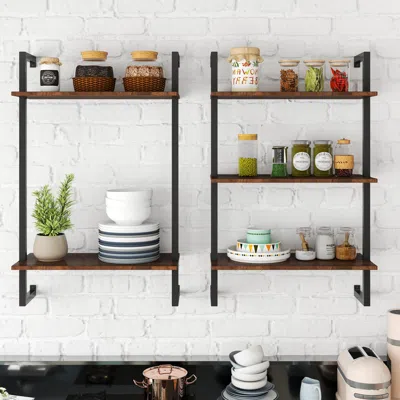 Streamdale Furniture Streamdale 3 Tier And 2 Tier Bathroom Shelves Metal, Wood Hanging Storage Bookshelf