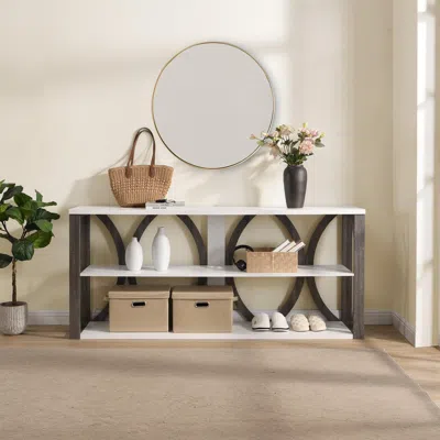 Streamdale Furniture Streamdale 3-tier Industrial Console Table, 70.9" Narrow Entry Table
