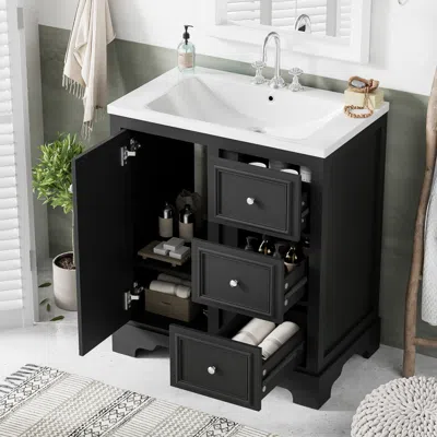Streamdale Furniture Streamdale 30" Bathroom Vanity Cabinet With Basin