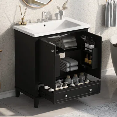 Streamdale Furniture Streamdale 30" Bathroom Vanity Combo Sink, Cabinet, Doors, Drawer