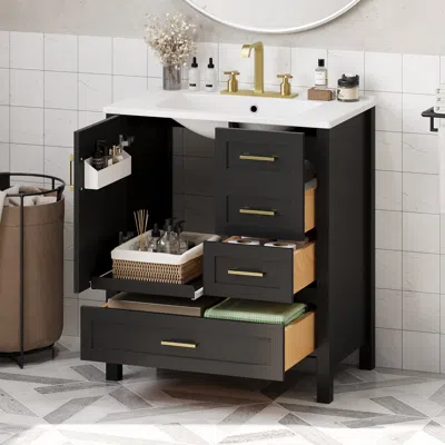 Streamdale Furniture Streamdale 30" Bathroom Vanity With Soft-close Storage