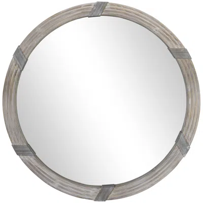 Streamdale Furniture Streamdale 30" Farmhouse Wood Wall Mirror For Decor