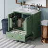 Streamdale Furniture Streamdale 30" Green Bathroom Vanity With Sink And Storage