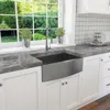 Streamdale Furniture Streamdale 30 Inch Farmhouse Kitchen Sink, 16 Guage Stainless Steel Single