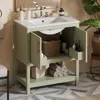 Streamdale Furniture Streamdale 30-inch Green Bathroom Vanity With Ceramic Sink And Versatile Storage - Ideal For Small B